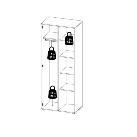 Versatile Sleek and Modern Wardrobe with Beautiful Oak Sides and Glossy Paint Finish