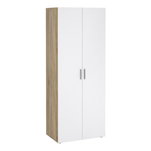 Versatile Sleek and Modern Wardrobe with Beautiful Oak Sides and Glossy Paint Finish