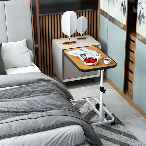 Lightweight Portable Multi-Purpose Bedside Table with Adjustable Height