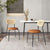 Honeycomb Backrest Set of 2 Dining Chairs with Linen Seating