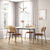 Honeycomb Backrest Set of 2 Dining Chairs with Linen Seating
