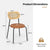 Honeycomb Backrest Set of 2 Dining Chairs with Linen Seating