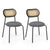 Honeycomb Backrest Set of 2 Dining Chairs with Linen Seating
