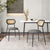 Honeycomb Backrest Set of 2 Dining Chairs with Linen Seating