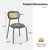 Honeycomb Backrest Set of 2 Dining Chairs with Linen Seating