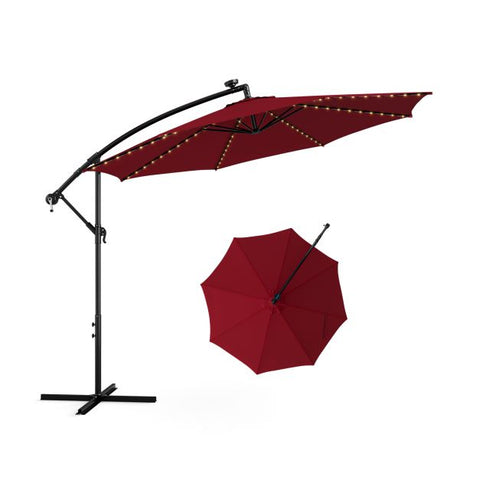 Garden 303CM Solar Powered Umbrella with 112 LED and Tilt Function