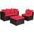 Garden Wicker Conversation Furniture Set with soft cushions and pillow in White