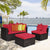 Garden Wicker Conversation Furniture Set with soft cushions and pillow in White