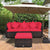 Garden Wicker Conversation Furniture Set with soft cushions and pillow in White
