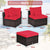 Garden Wicker Conversation Furniture Set with soft cushions and pillow in White