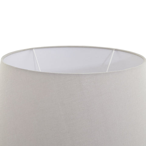 Elegant and Rustic Grey Fabric Shade Lamp Lamp with with Stone Effect Base