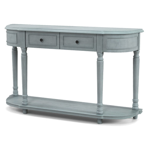 Rugged Retro Entryway Console Table with Shelf Storage and Drawers