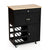 Sleek and Sturdy Kitchen Cart with Movable Wheels and Integrated Wine Rack