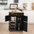 Sleek and Sturdy Kitchen Cart with Movable Wheels and Integrated Wine Rack