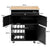 Sleek and Sturdy Kitchen Cart with Movable Wheels and Integrated Wine Rack
