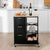 Kitchen Island Trolley with Storage Drawer and Tray-White