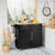 Elegant Mobile Kitchen Island with Ample Storage and Stylish Striped Wood Design
