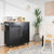 Elegant Mobile Kitchen Island with Ample Storage and Stylish Striped Wood Design