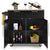 Elegant Mobile Kitchen Island with Ample Storage and Stylish Striped Wood Design