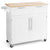Elegant Mobile Kitchen Island with Ample Storage and Stylish Striped Wood Design