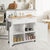 Elegant Mobile Kitchen Island with Ample Storage and Stylish Striped Wood Design