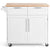Elegant Mobile Kitchen Island with Ample Storage and Stylish Striped Wood Design