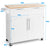 Elegant Mobile Kitchen Island with Ample Storage and Stylish Striped Wood Design
