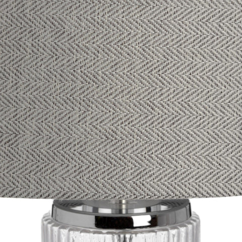 Classic and Timeless Table lamp with Fluted Glass Base and Chrome Finishes