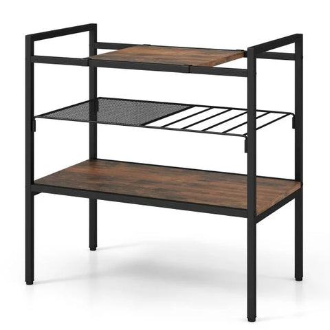 Elegant Side Table with Removable Storage Shelf and Natural Industrial Design