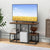 Open Design Industrial TV Stand with Metal Frame and Ample Storage Space in Rustic Brown