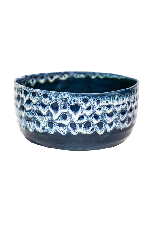 Dazzling Indoor Waterproof Planter with Reactive Glaze in Sapphire