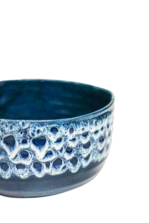 Dazzling Indoor Waterproof Planter with Reactive Glaze in Sapphire