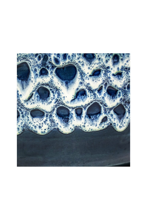 Dazzling Indoor Waterproof Planter with Reactive Glaze in Sapphire