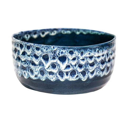 Dazzling Indoor Waterproof Planter with Reactive Glaze in Sapphire