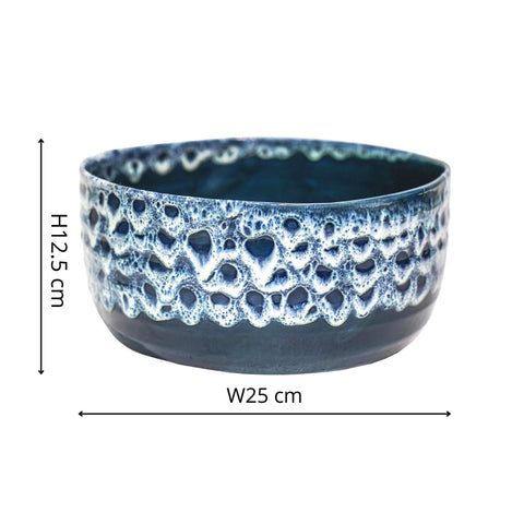 Dazzling Indoor Waterproof Planter with Reactive Glaze in Sapphire