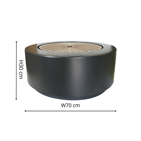 Designer Round Water Fountain with Ambient LED Lighting