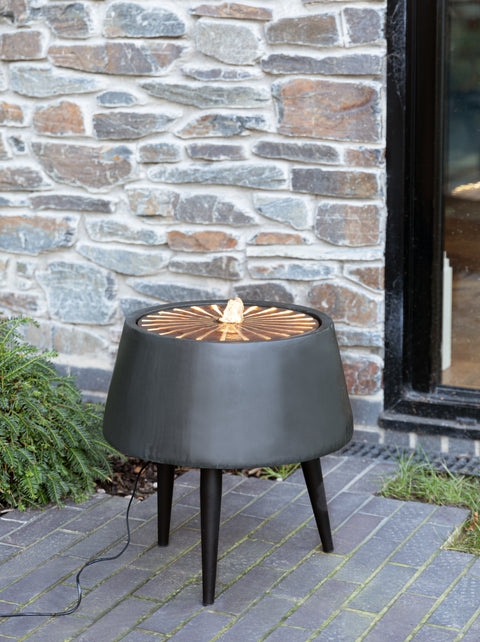 Elegant Terrazzo Water Feature with Brass Finish