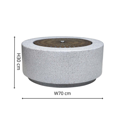 Elegant Light Display Terrazzo Water Feature with Brass Finish