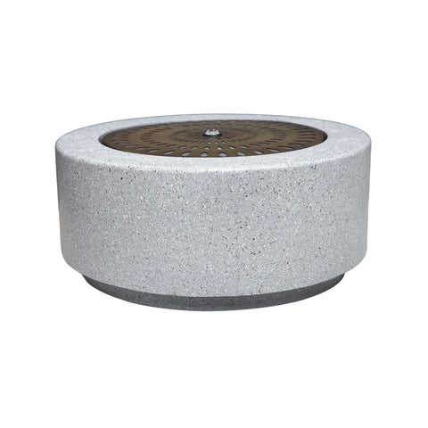 Elegant Light Display Terrazzo Water Feature with Brass Finish