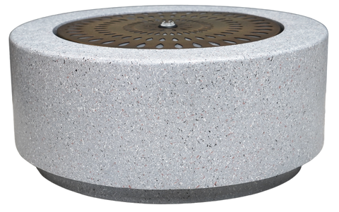 Elegant Light Display Terrazzo Water Feature with Brass Finish