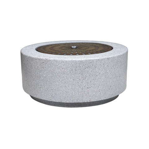 Elegant Light Display Terrazzo Water Feature with Brass Finish