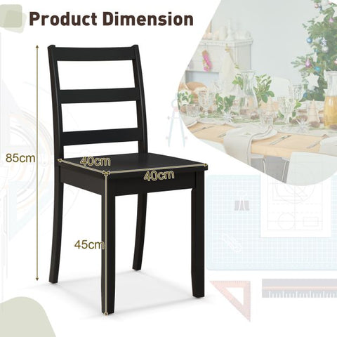 Classic Wooden Set of 2 Dining Chairs