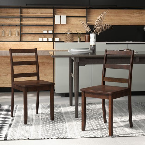 Classic Wooden Set of 2 Dining Chairs