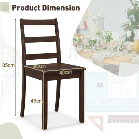 Classic Wooden Set of 2 Dining Chairs
