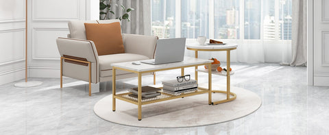 Practical and Stylish Set of 2 Nesting Coffee Tables