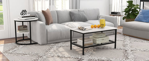 Practical and Stylish Set of 2 Nesting Coffee Tables