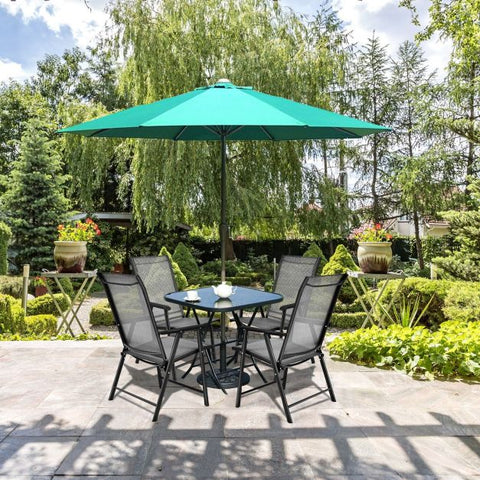 Outdoor Folding Dining Chair Set with Premium Fabric and Ergonomic Armrests