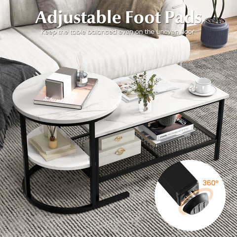 Practical and Stylish Set of 2 Nesting Coffee Tables