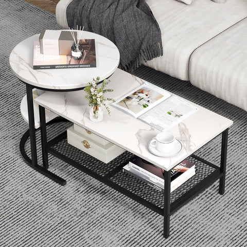 Practical and Stylish Set of 2 Nesting Coffee Tables