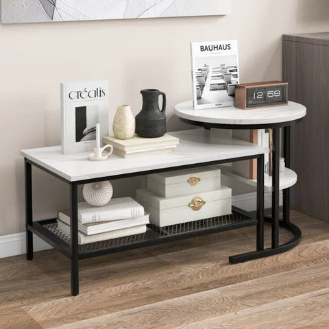 Practical and Stylish Set of 2 Nesting Coffee Tables